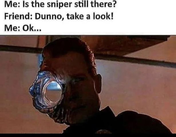 funny gaming memes - sniper still there - Me Is the sniper still there? Friend Dunno, take a look! Me Ok...