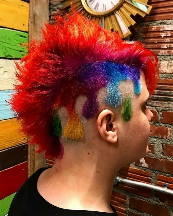 weird and wtf haircuts - colorful hairstyle