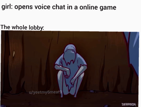 funny gaming memes - cartoon - girl opens voice chat in a online game The whole lobby M uyeetmy6meats Derpixon