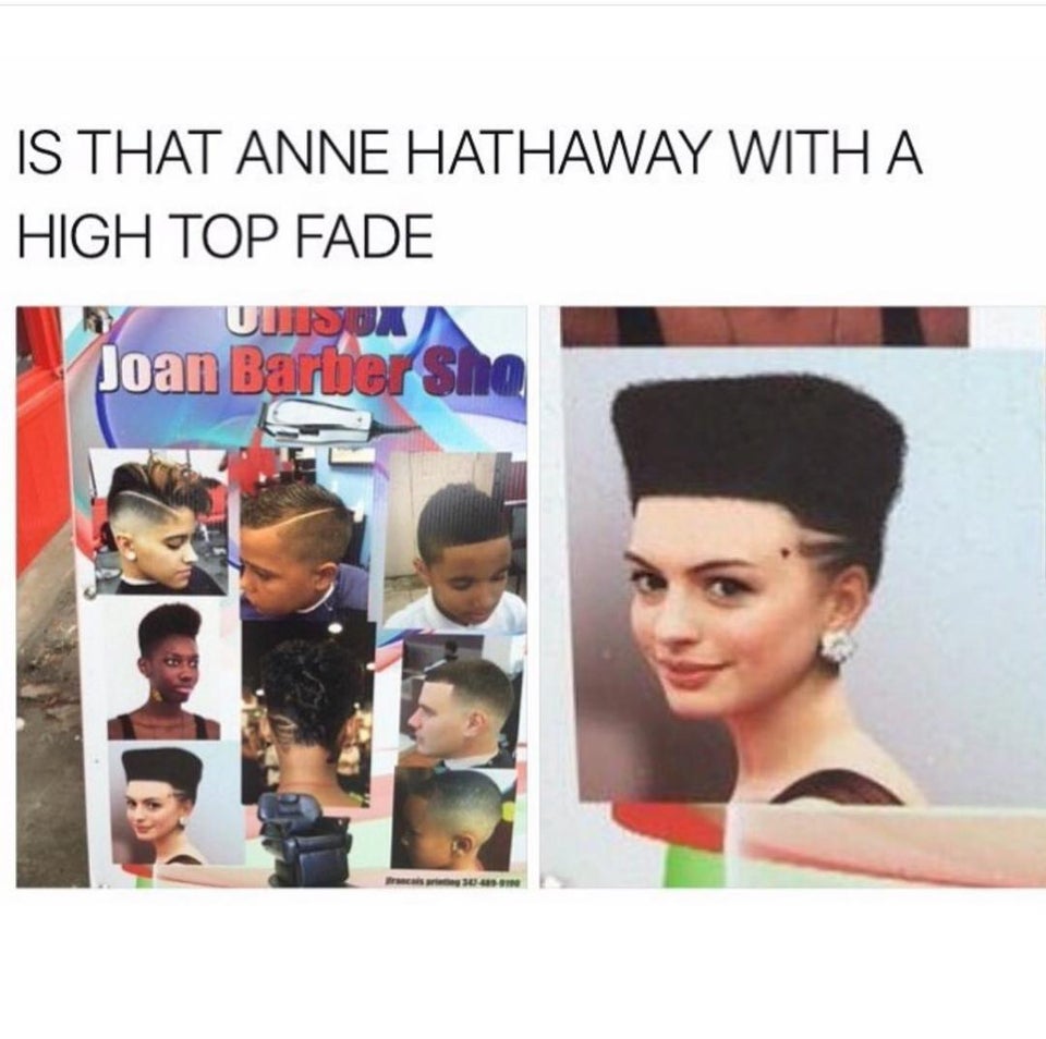 anne hathaway fade - Is That Anne Hathaway With A High Top Fade Uusum Joan Barlier Sho