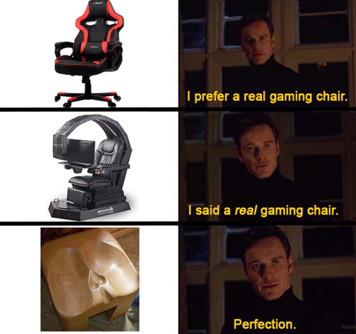 funny gaming memes - Pokémon - I prefer a real gaming chair. I said a real gaming chair. Perfection.