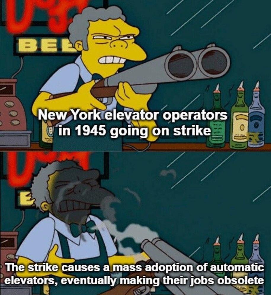 roblox r34 - Belge cu pa 000 New York elevator operators in 1945 going on strike N. The strike causes a mass adoption of automatic elevators, eventually making their jobs obsolete