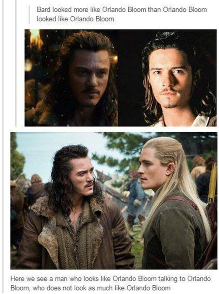 funny memes and pics - orlando bloom look like - Bard looked more Orlando Bloom than Orlando Bloom looked Orlando Bloom Here we see a man who looks Orlando Bloom talking to Orlando Bloom, who does not look as much Orlando Bloom