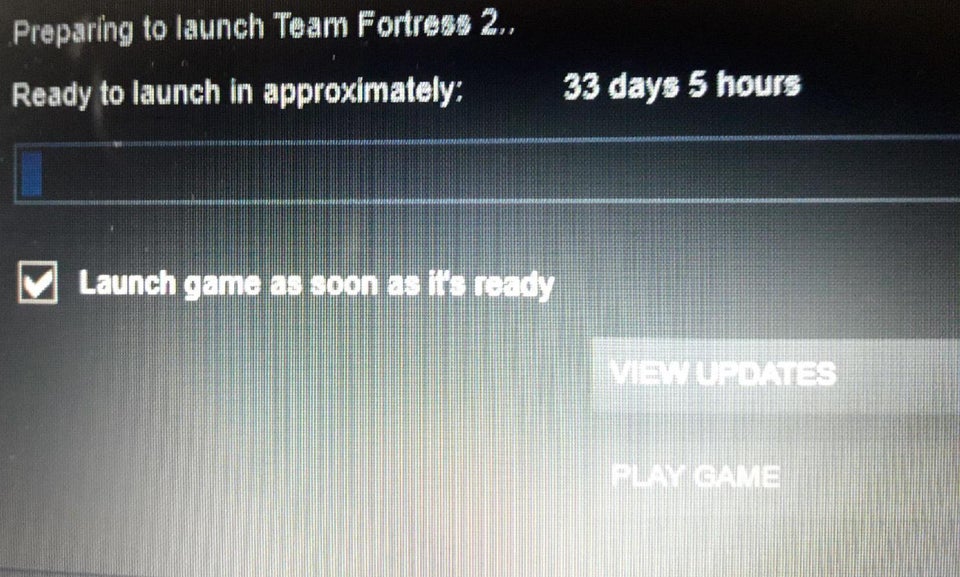 bad luck - light - Preparing to launch Team Fortress 2.. Ready to launch in approximately 33 days 5 hours Launch game as soon as it's ready View Updates Play Game