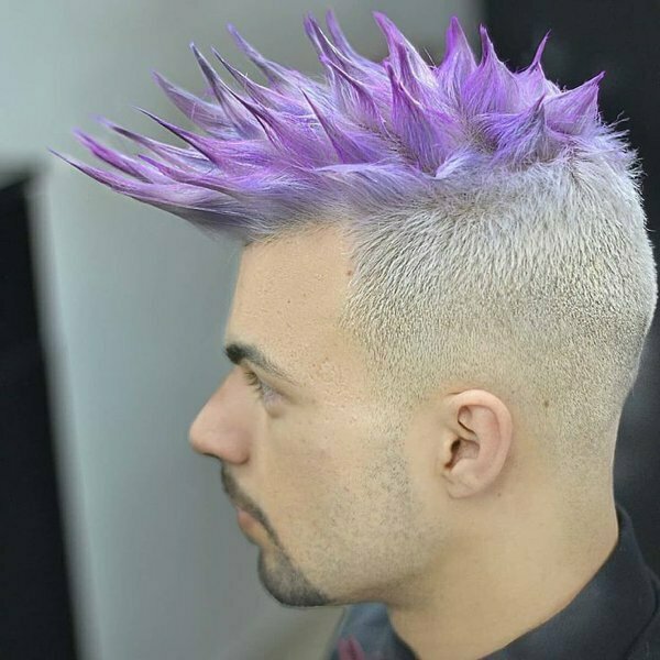men blonde with purple highlights