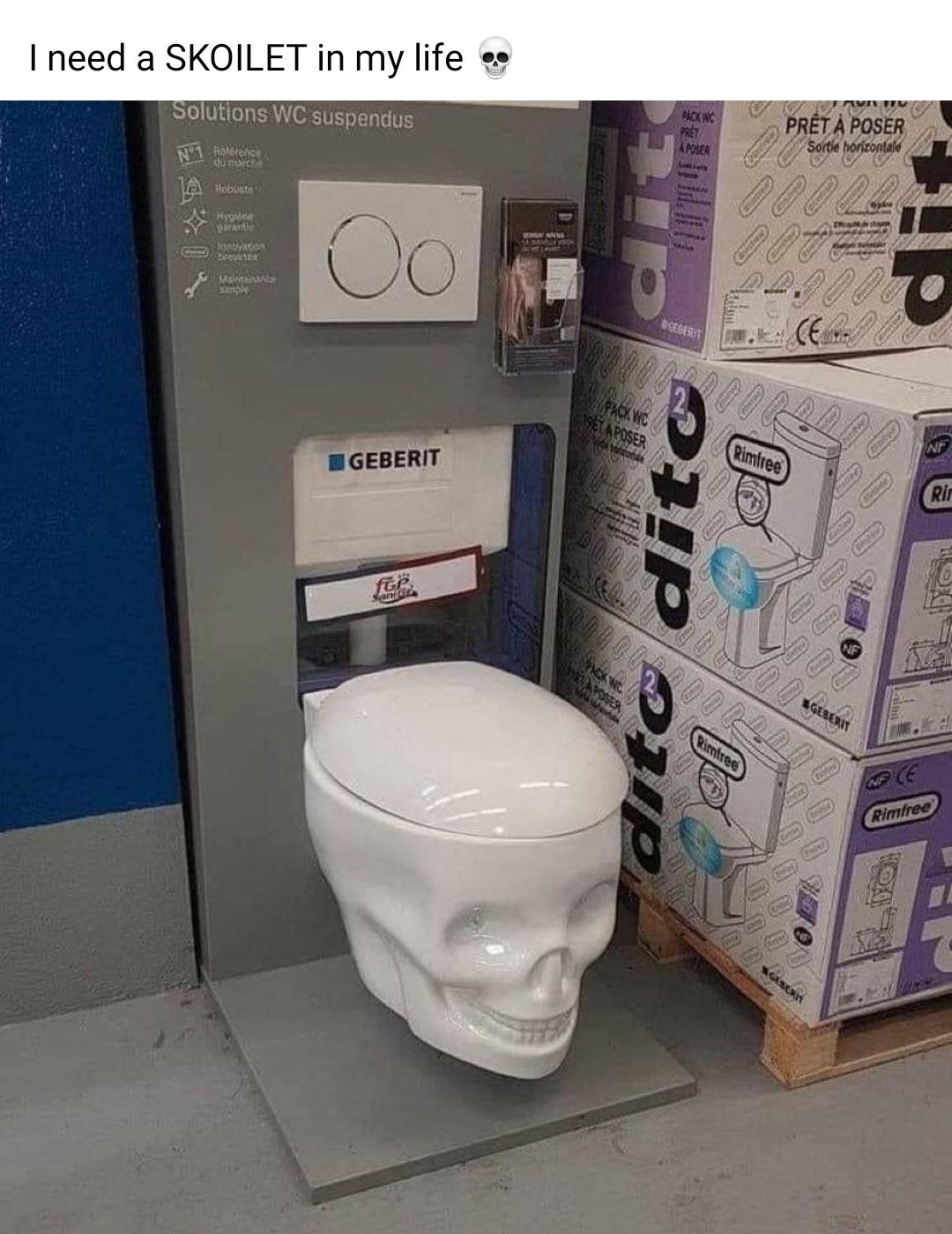 funny memes - hilarious memes - geberit skull toilet