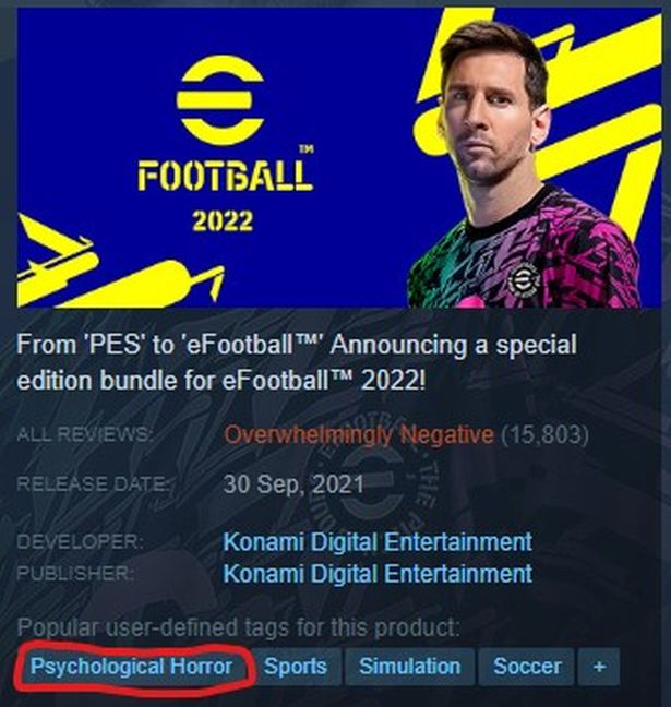 efootball 2022 - Football 2022 From 'Pes' to 'eFootball Tm' Announcing a special edition bundle for eFootball 2022! All Reviews Overwhelmingly Negative 15,803 Release Date Ths Developer Publisher Konami Digital Entertainment Konami Digital Entertainment P