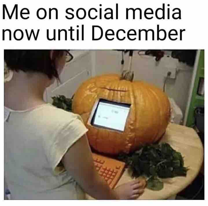 gaming memes  - halloween meme - Me on social media now until December