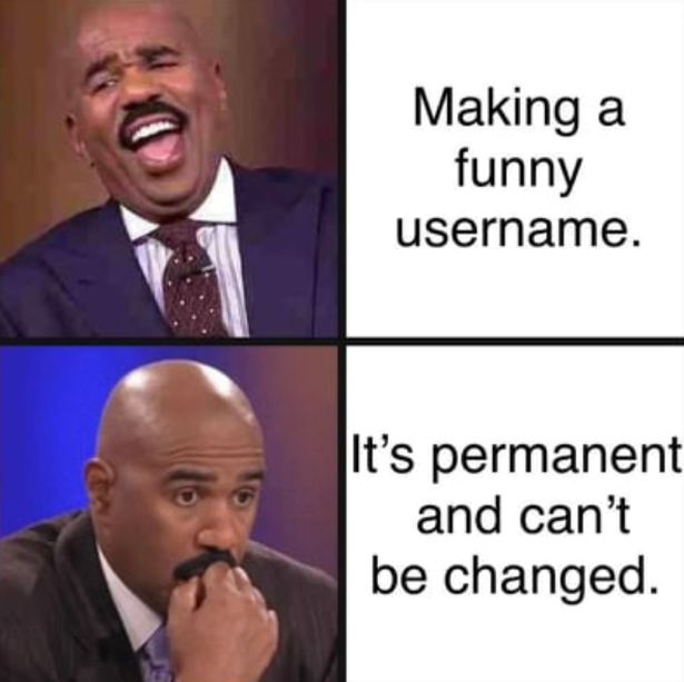 gaming memes  - create - Making a funny username. It's permanent and can't be changed.