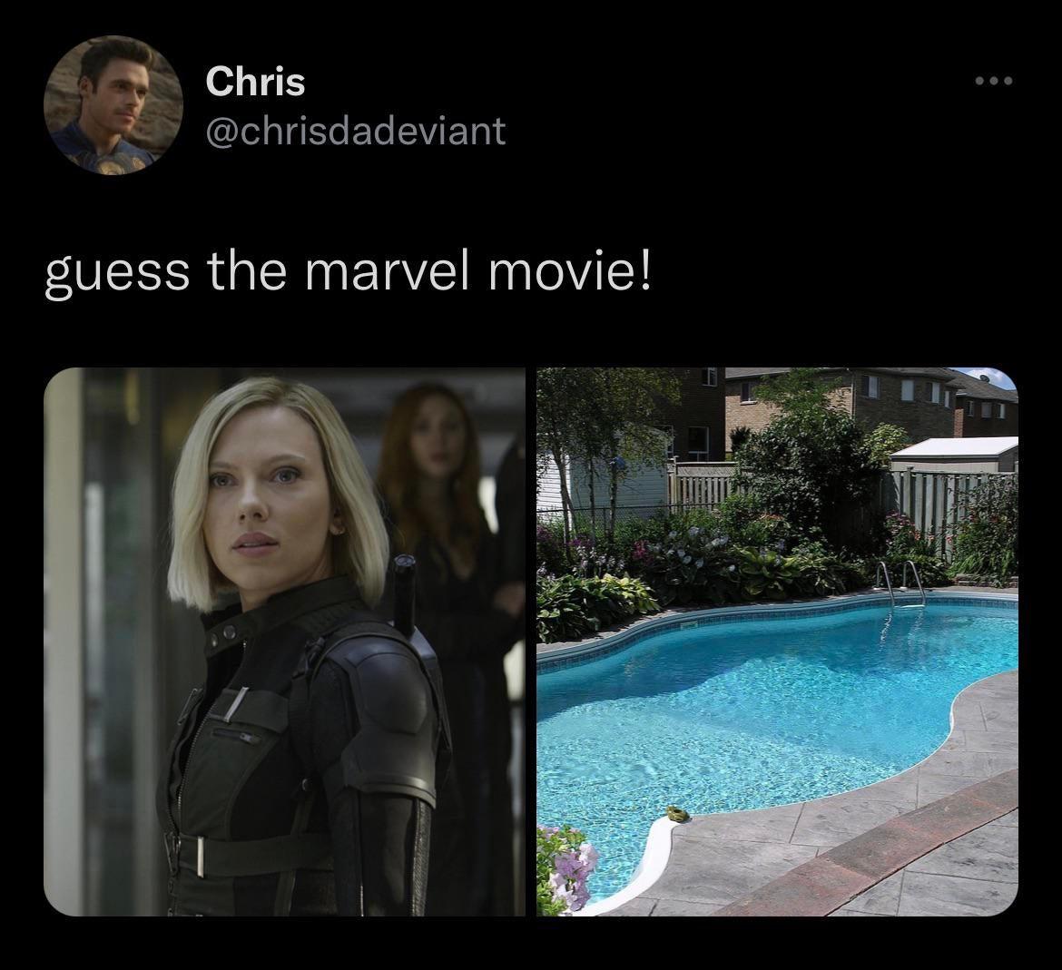 backyard swimming pools - Chris guess the marvel movie!