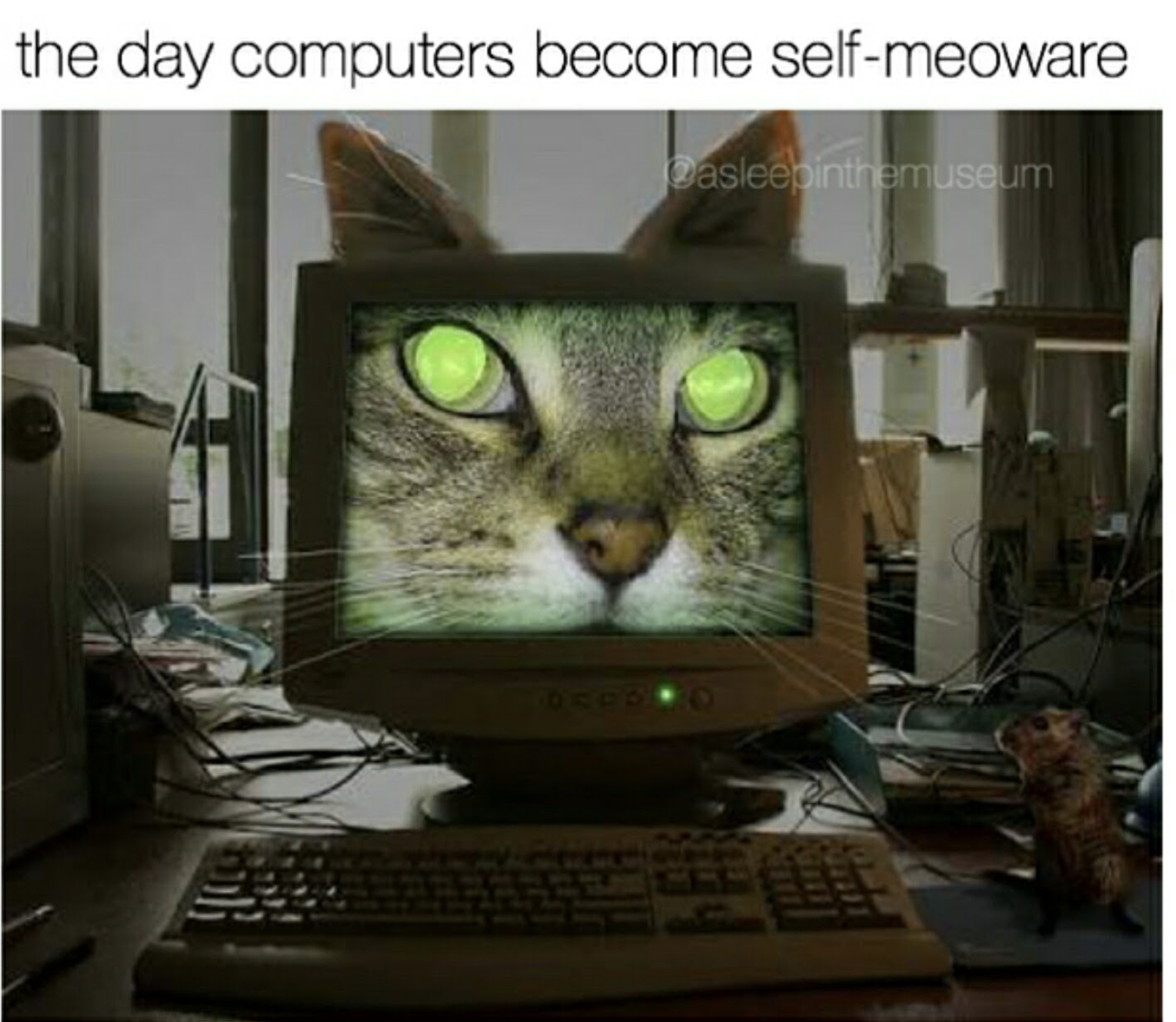 gaming memes  - windows 98 monitor - the day computers become selfmeoware Dasleepinthemuseum