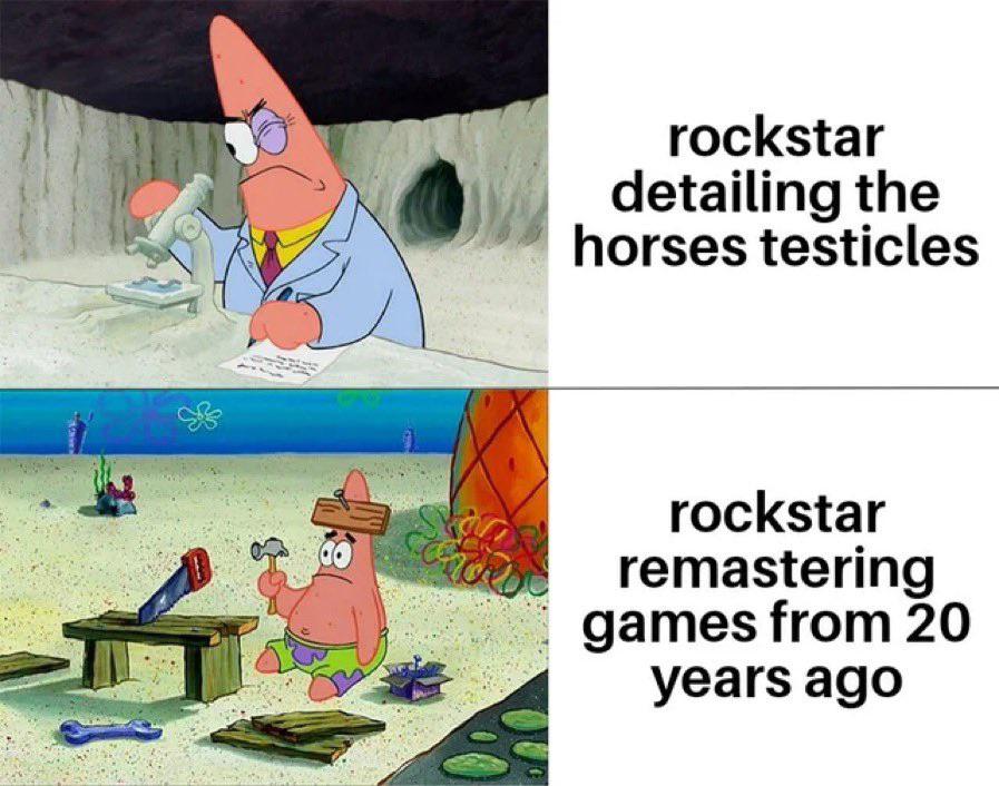 gaming memes  - funny mha memes - rockstar detailing the horses testicles ke A ceho rockstar remastering games from 20 years ago