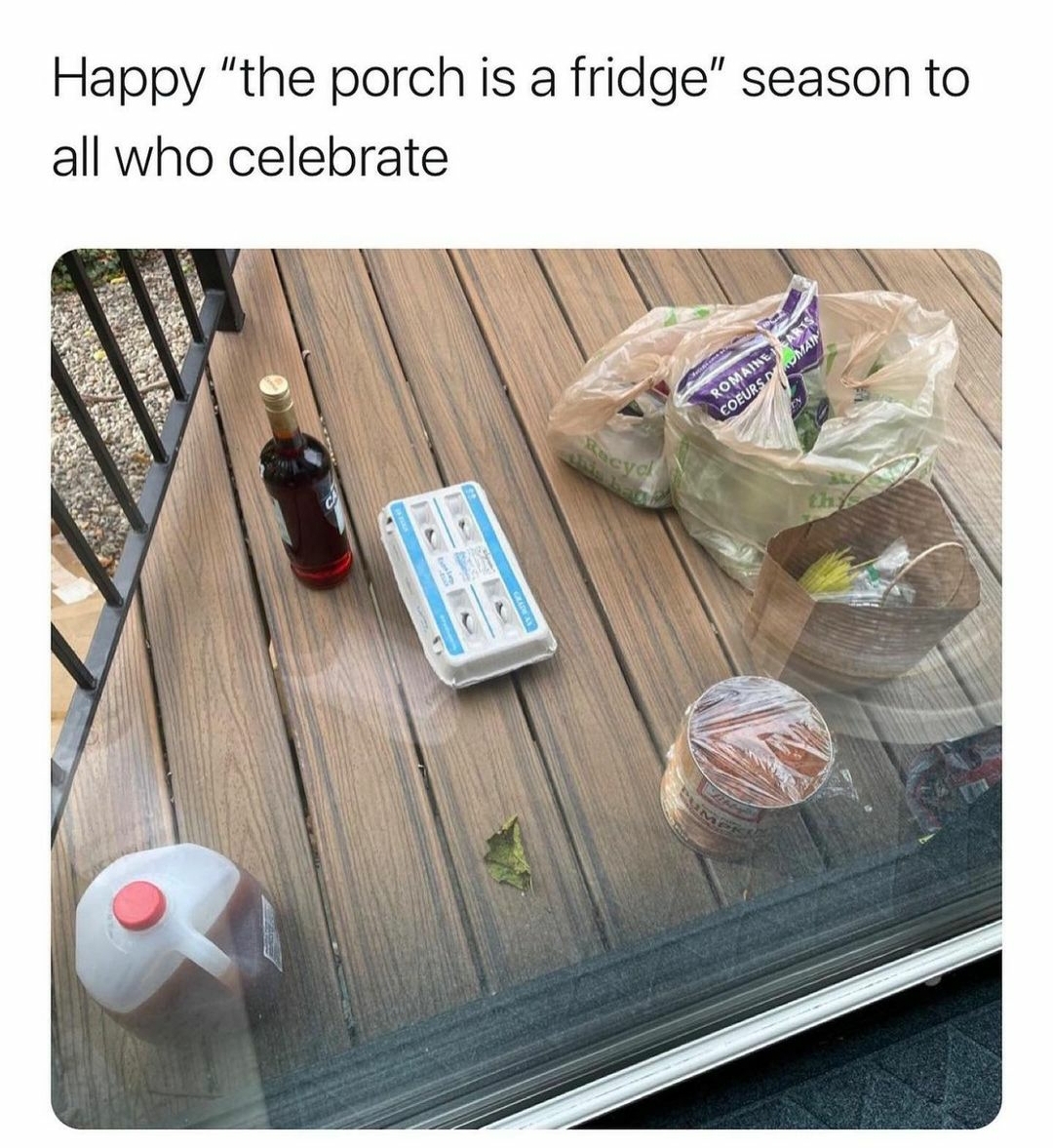 table - Happy "the porch is a fridge" season to all who celebrate Lo