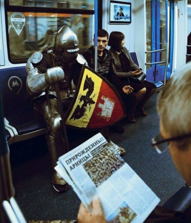 strangest subway - knight in metro