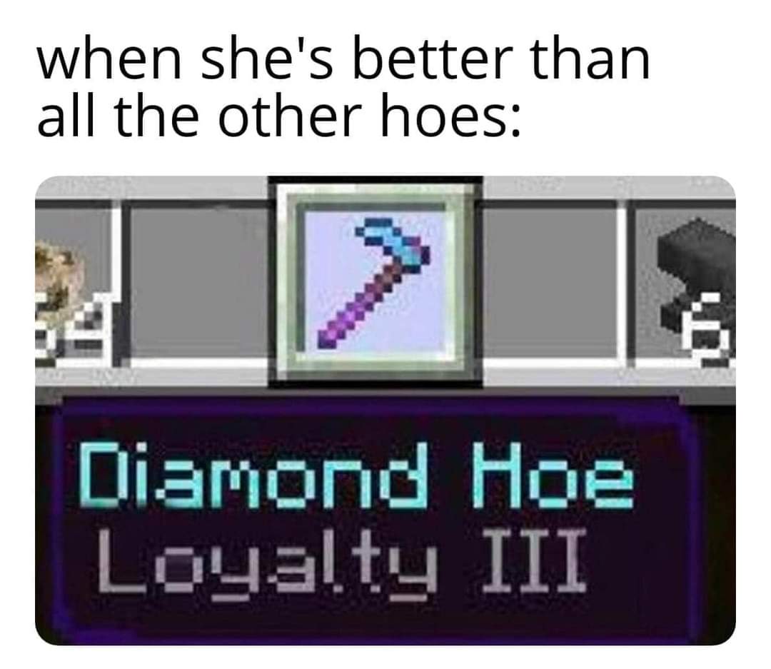 funny gaming memes  - diamond hoe loyalty meme - when she's better than all the other hoes Diamond Hoe Loyalty Iii