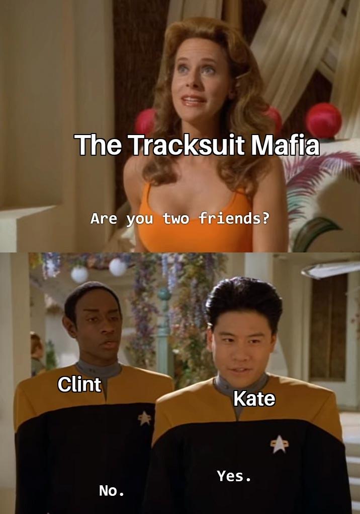 funny memes - nintendo hates fans - The Tracksuit Mafia Are you two friends? Clint Kate Yes. No.