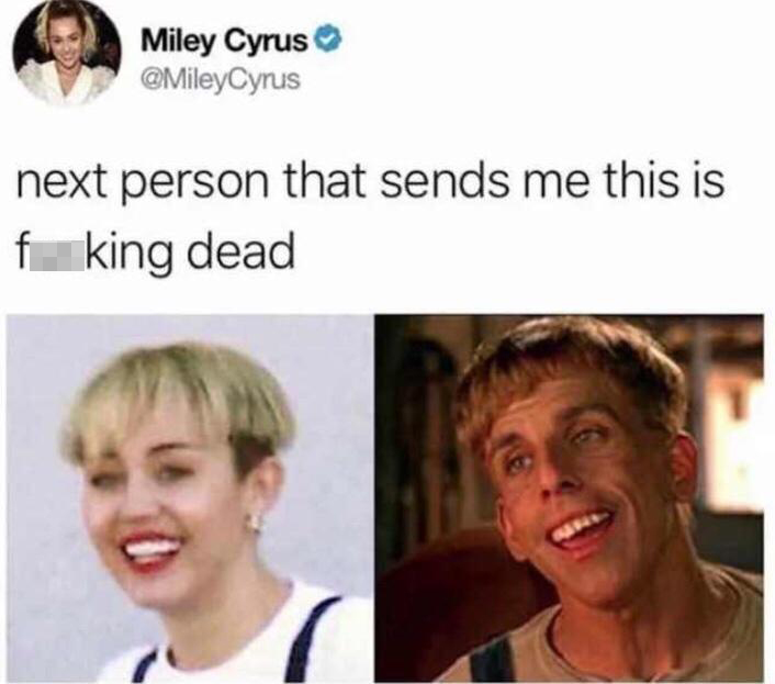 funny tweets - hot tweets - twitter memes - miley cyrus simple jack - Miley Cyrus next person that sends me this is f king dead