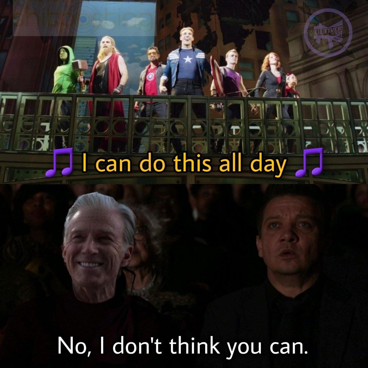 hawkeye memes - Cultiver Post I can do this all day No, I don't think you can.