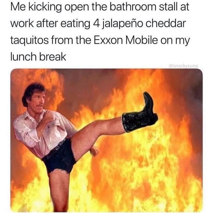 heat - Me kicking open the bathroom stall at work after eating 4 jalapeo cheddar taquitos from the Exxon Mobile on my lunch break una Cd