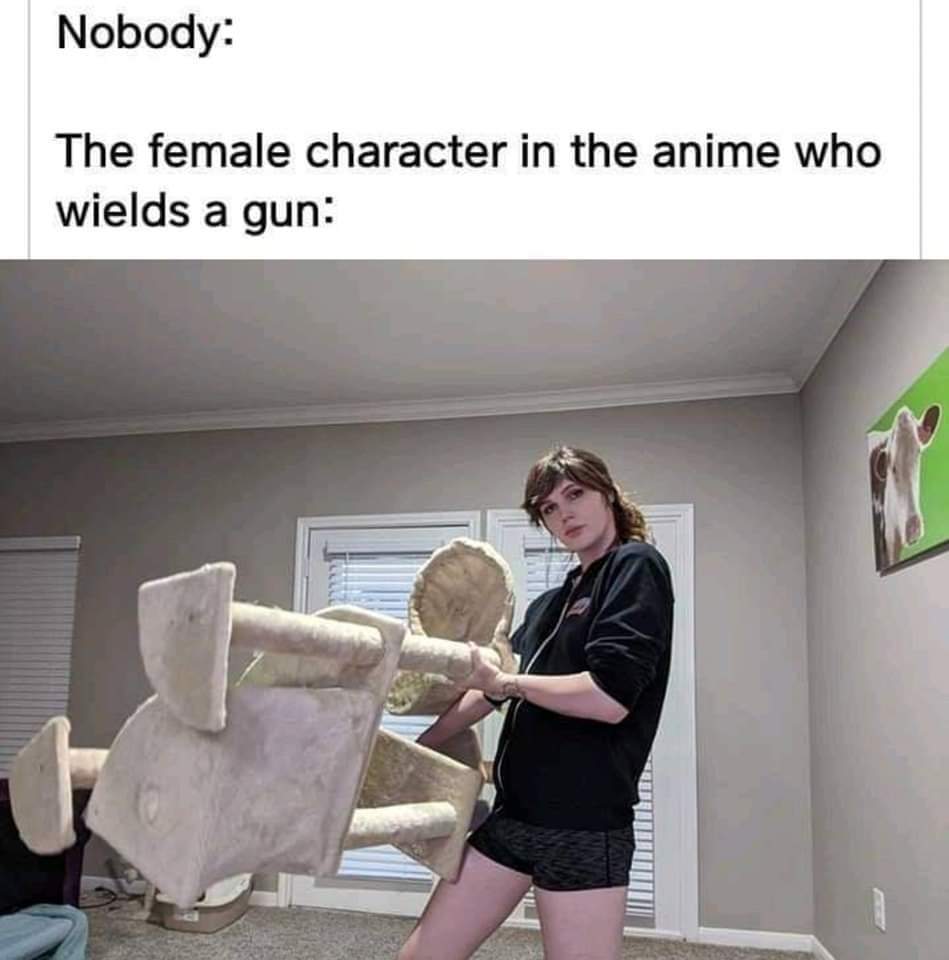 fresh memes - funny memes - god eater meme - Nobody The female character in the anime who wields a gun