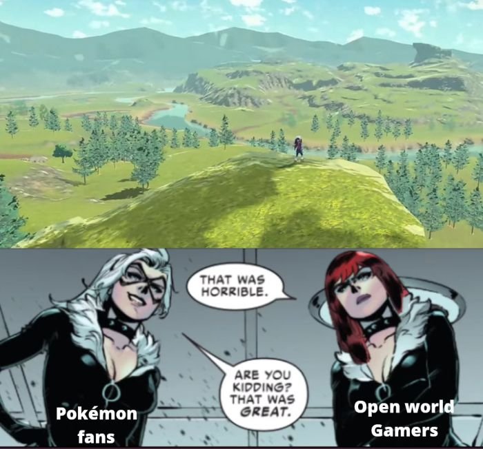 gaming memes - pokemon legends arceus graphics - Na That Was Horrible Are You Kidding? That Was Great. Pokmon fans Open world Gamers