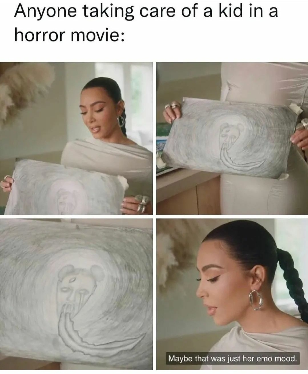 dank memes - shoulder - Anyone taking care of a kid in a horror movie Maybe that was just her emo mood.