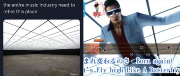 funny gaming memes - yakuza kiwami 2 fly like a butterfly - the entire music industry need to retire this place Born again s_Fly high A Butterfly