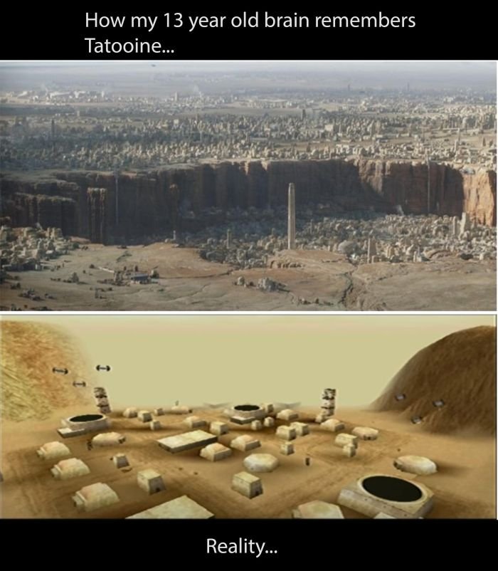 funny gaming memes  - mos espa vs mos eisley - How my 13 year old brain remembers Tatooine... Reality...