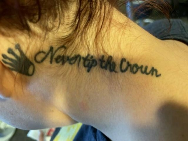 A tattoo showcasing the importance of spacing and line weight. 