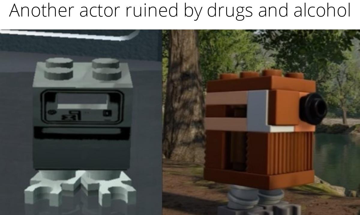 gaming memes - lego gonk droid - Another actor ruined by drugs and alcohol