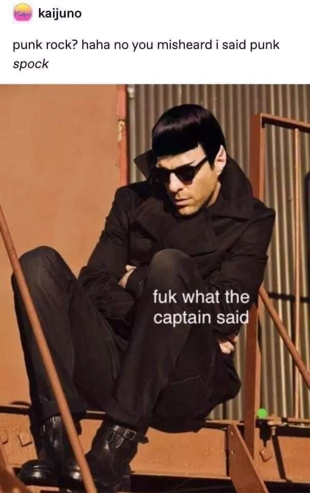 dank memes - punk rock memes - kaijuno punk rock? haha no you misheard i said punk spock fuk what the captain said