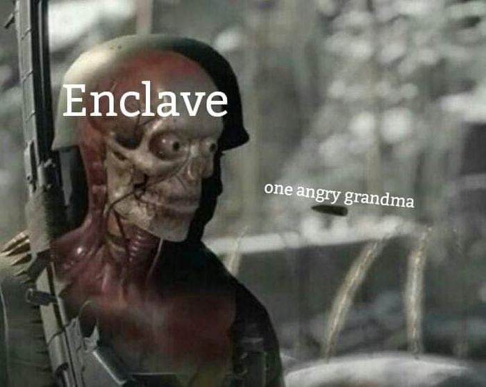 gaming memes - sniper elite meme template - Enclave one angry grandma