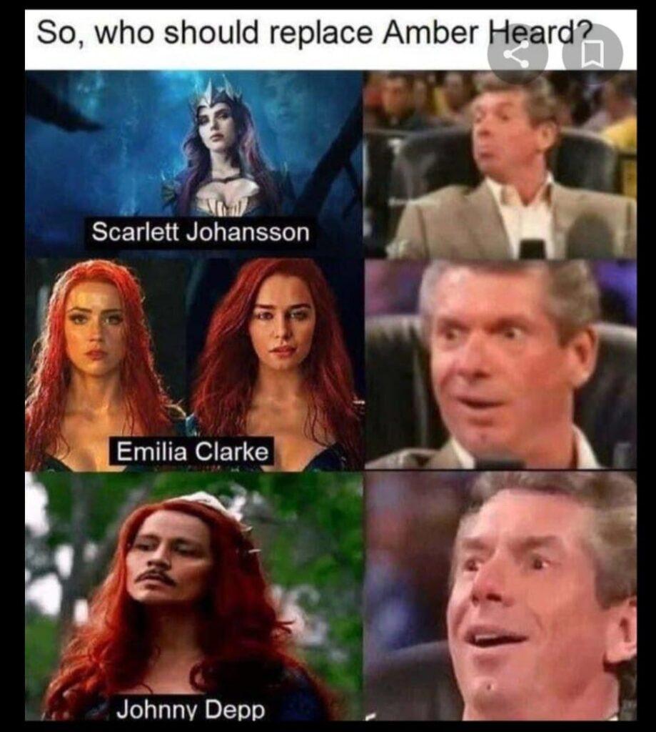 funny memes - johnny depp replacing amber heard meme - So, who should replace Amber Heard? Scarlett Johansson Emilia Clarke Johnny Depp