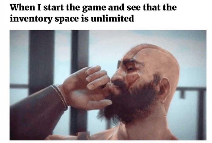 gaming dank memes - beard - When I start the game and see that the inventory space is unlimited