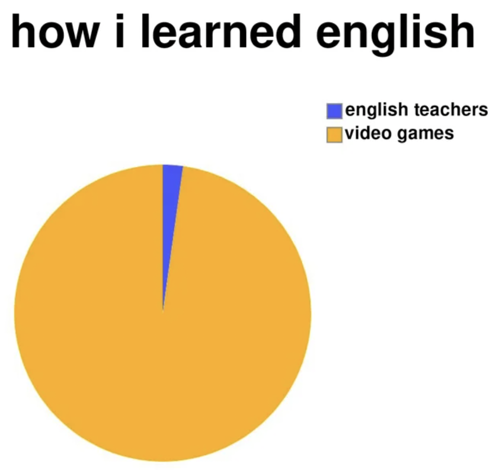 gaming memes - how i learned english english teachers video games