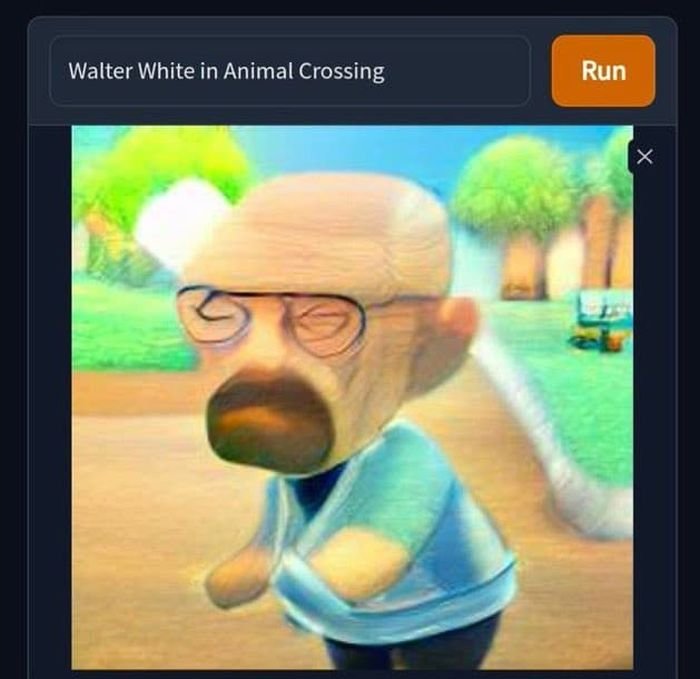 gaming memes - photo caption - Walter White in Animal Crossing 5 Run X
