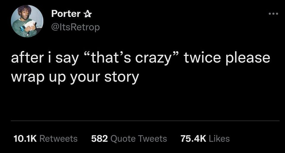 funny tweets - kyle lowry has a fat ass es can t rel - Porter after i say "that's crazy" twice please wrap up your story 582 Quote Tweets