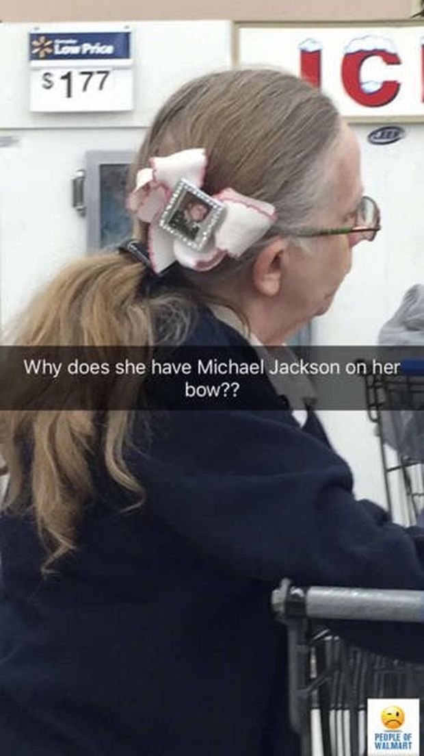 People of Walmart - glasses - Low Price $177 C Why does she have Michael Jackson on her bow?? Is People Of Walmart
