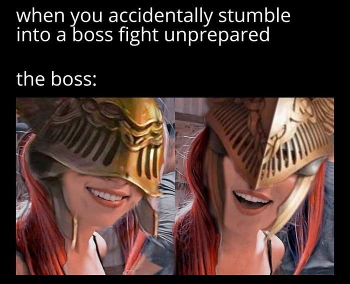 Gamine memes - put this foolish ambition to rest - when you accidentally stumble into a boss fight unprepared the boss