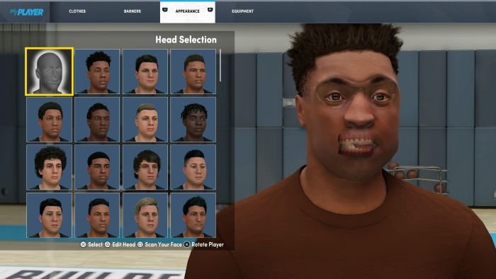 Gamine memes - Myplayer Hata 10 Clothes Banners Appearance Head Selection Select Edit Head Scan Your Face O Rotate Player Equipment