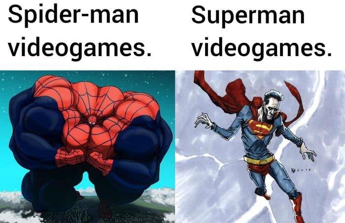 Gamine memes - big spiderman - Spiderman Superman videogames. videogames.
