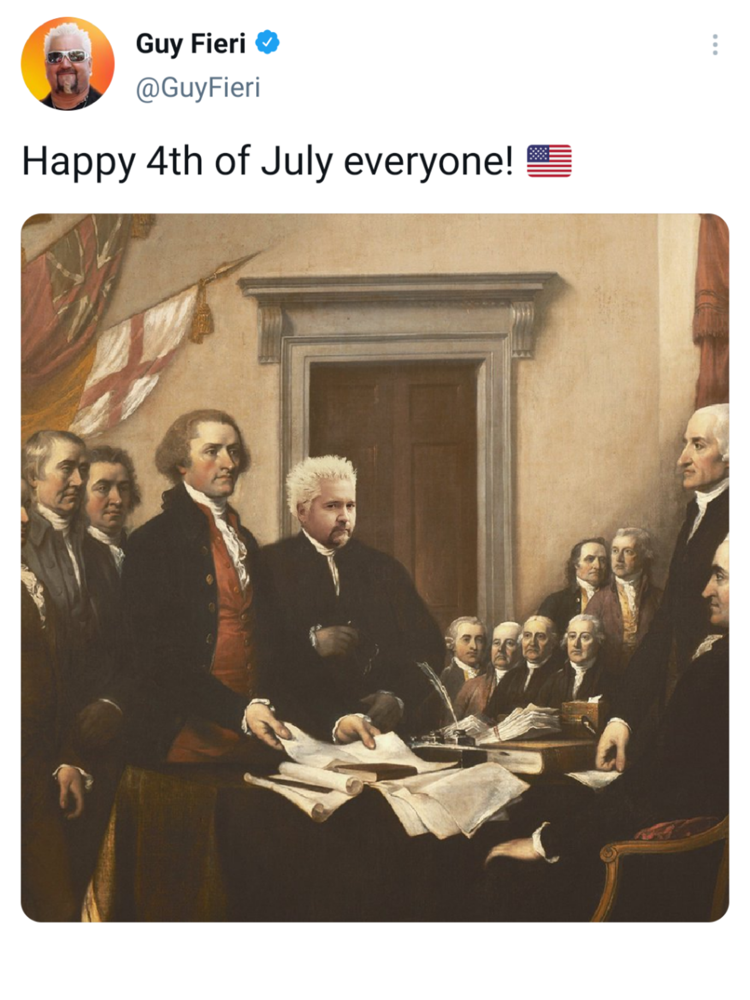 monday morning randomness - declaration of independence being signed - Guy Fieri Happy 4th of July everyone!