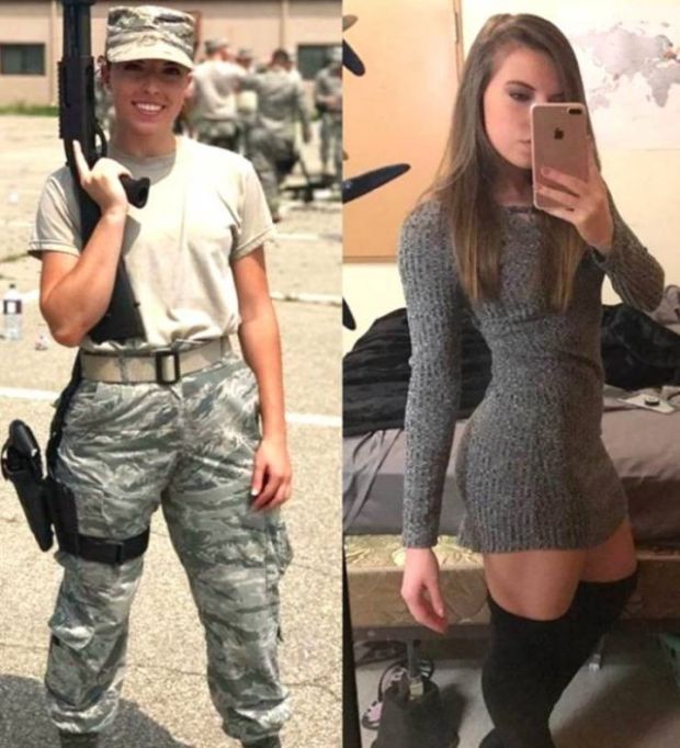 Gorgeous military and service women - army women in uniform - D