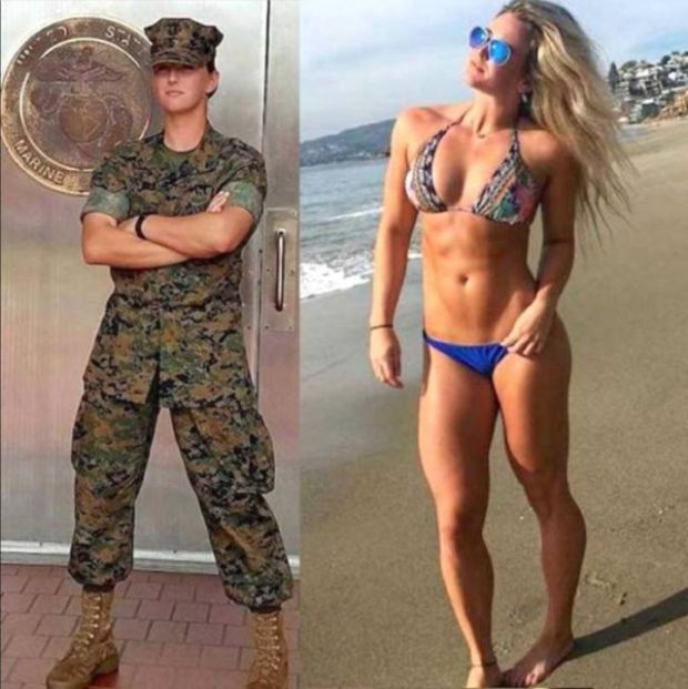 Gorgeous military and service women - military woman bikini - Marine