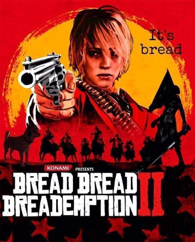 funny memes - dank memes - red dead redemption - It's bread Konami Presents Bread Bread Breademption. Ii