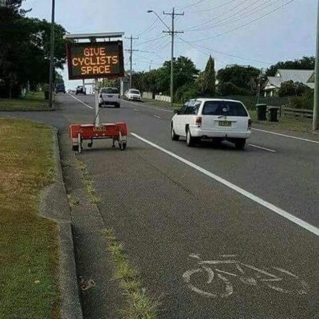 safety fails - funny irony examples - Give Cyclists Space 5520