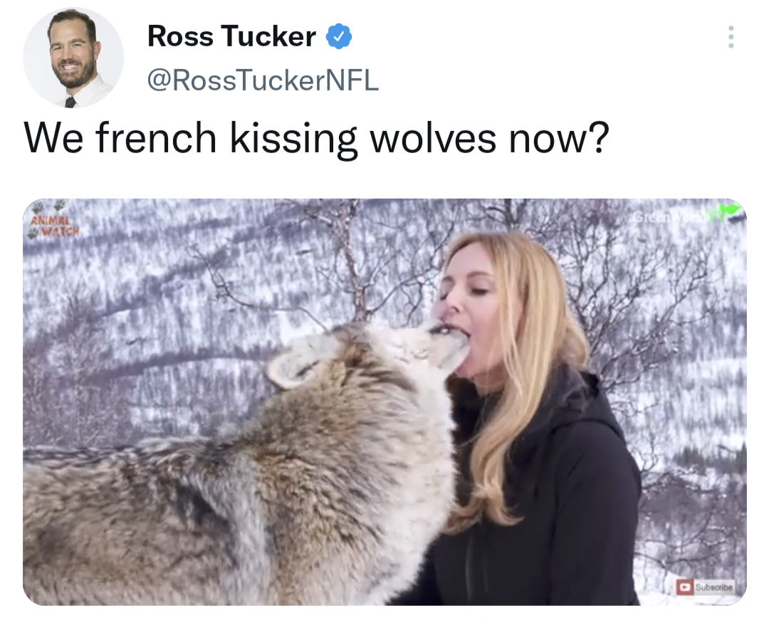 We french kissing wolves now?