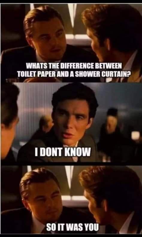 Fresh memes - facial expression - Whats The Difference Between Toilet Paper And A Shower Curtain? I Dont Know So It Was You