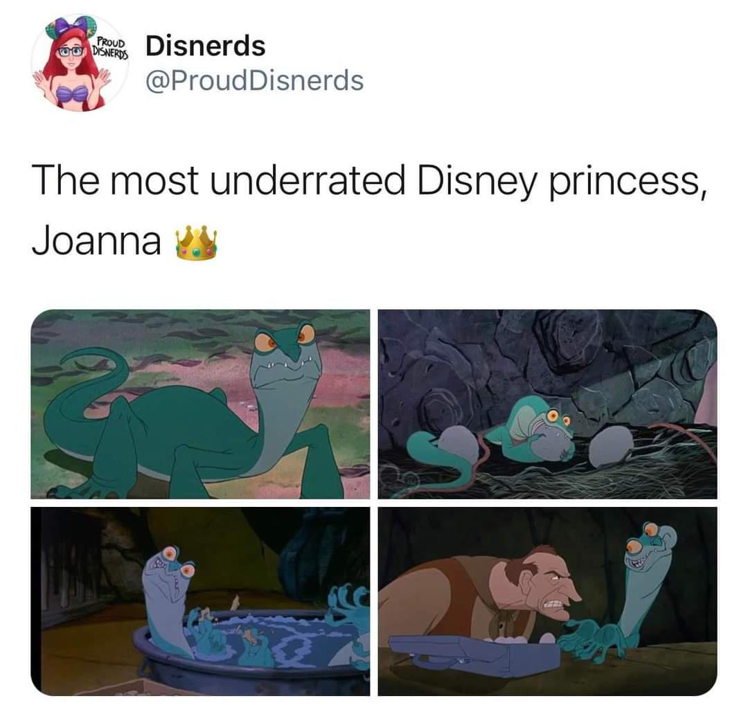 funny memes and pics - cartoon - Proud Disnerds O Disnerds The most underrated Disney princess, Joanna 3