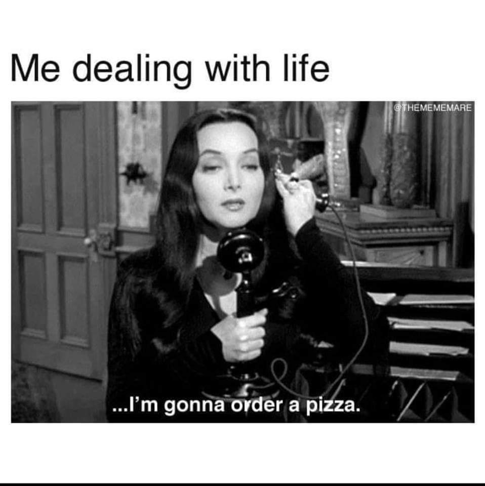 funny memes - album cover - Me dealing with life ...I'm gonna order a pizza.